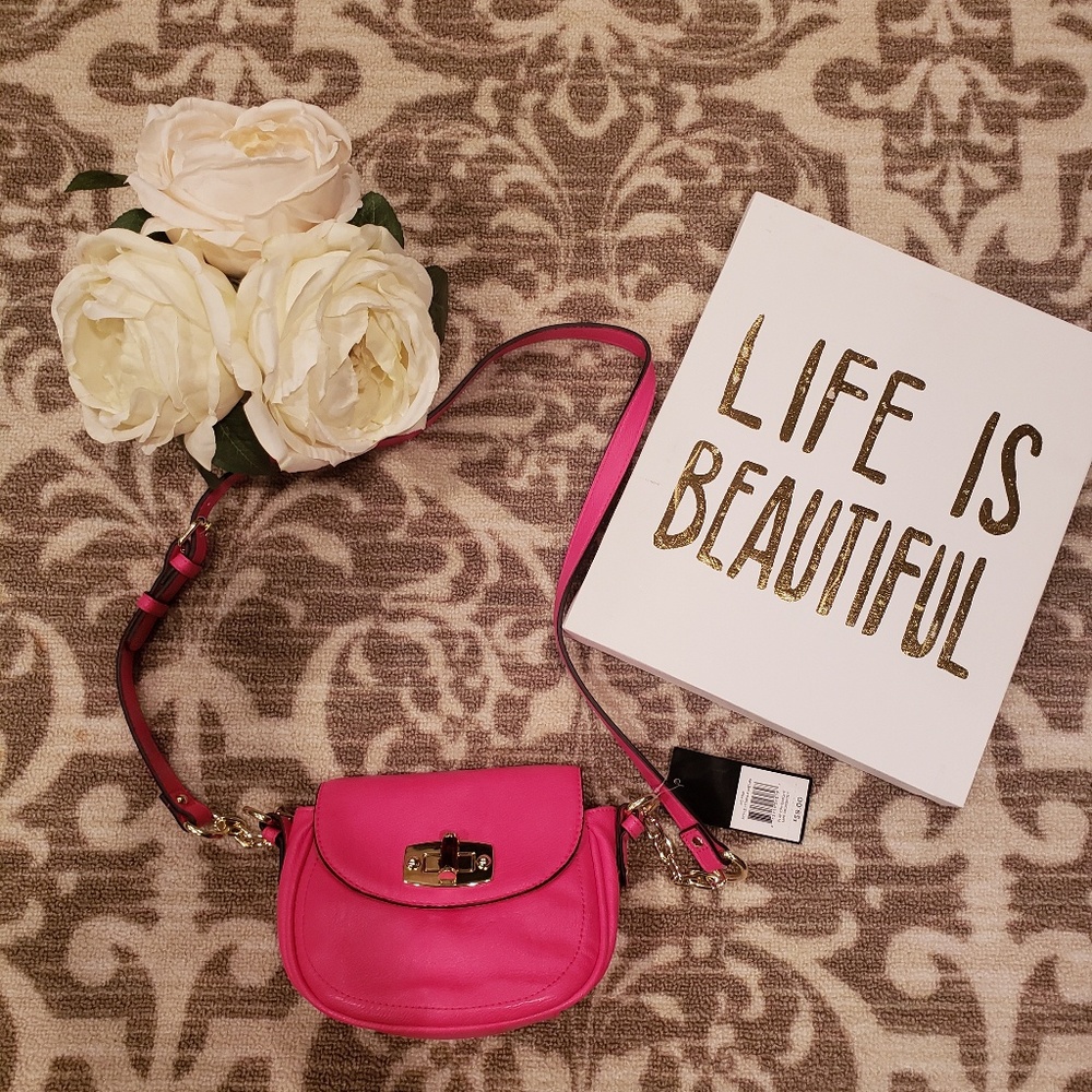 So Pink mini flap crossbody